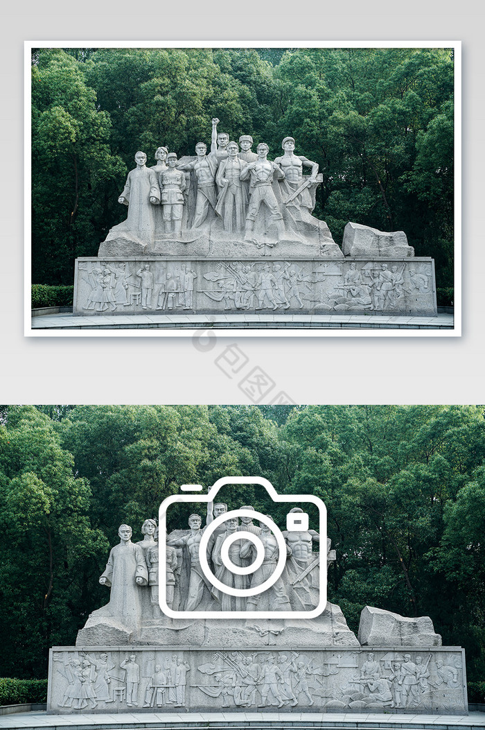 南湖边革命烈士纪念雕像高清摄影图片图片