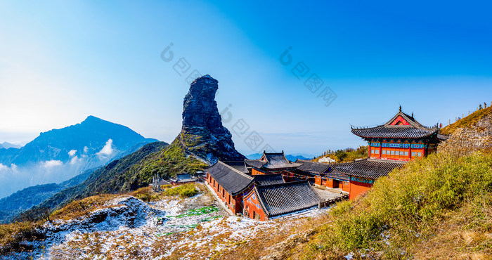 铜仁梵净山蘑菇石名山温暖岩石景点图片