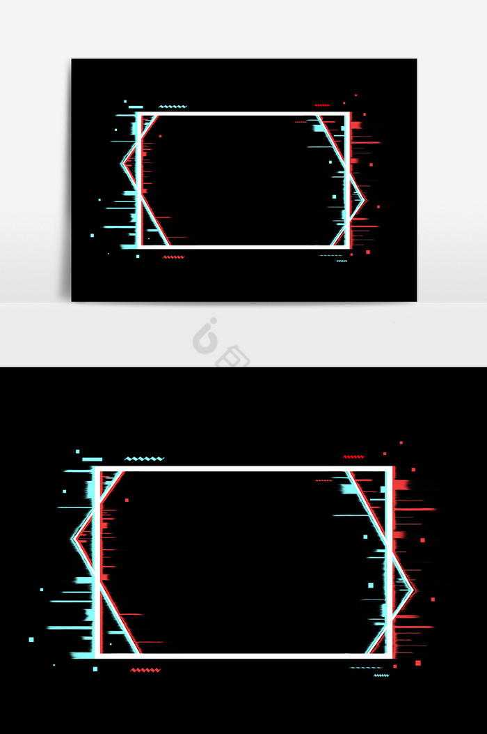 抖音故障风霓虹边框图片