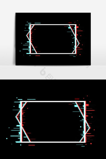 抖音故障风霓虹边框图片