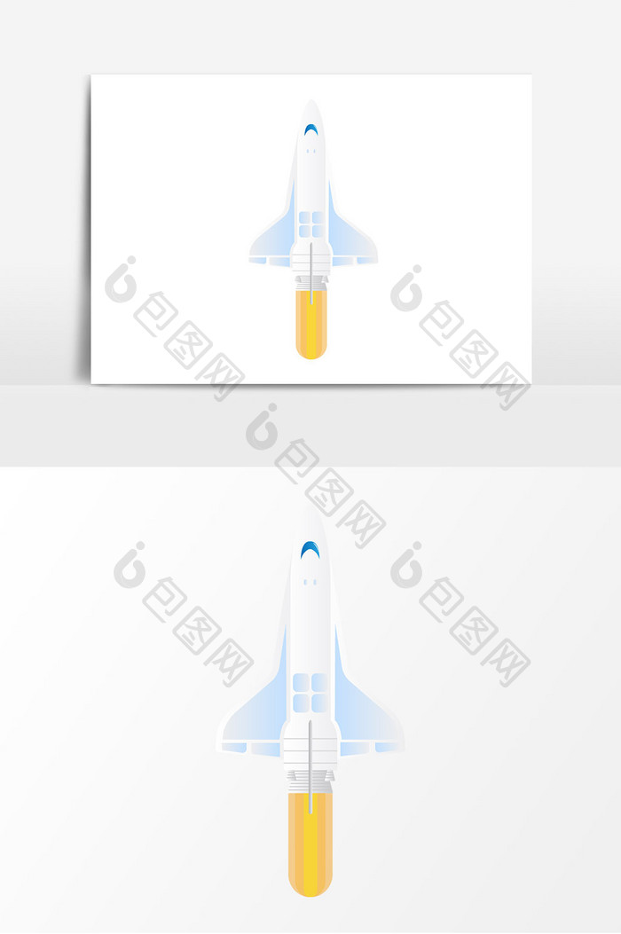 扁平透气渐变航天飞机升空元素
