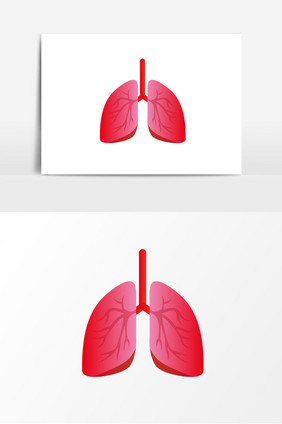 彩色渐变健康新鲜肺部器官元素