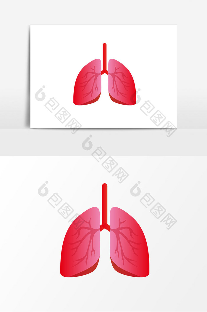 彩色渐变健康新鲜肺部器官元素