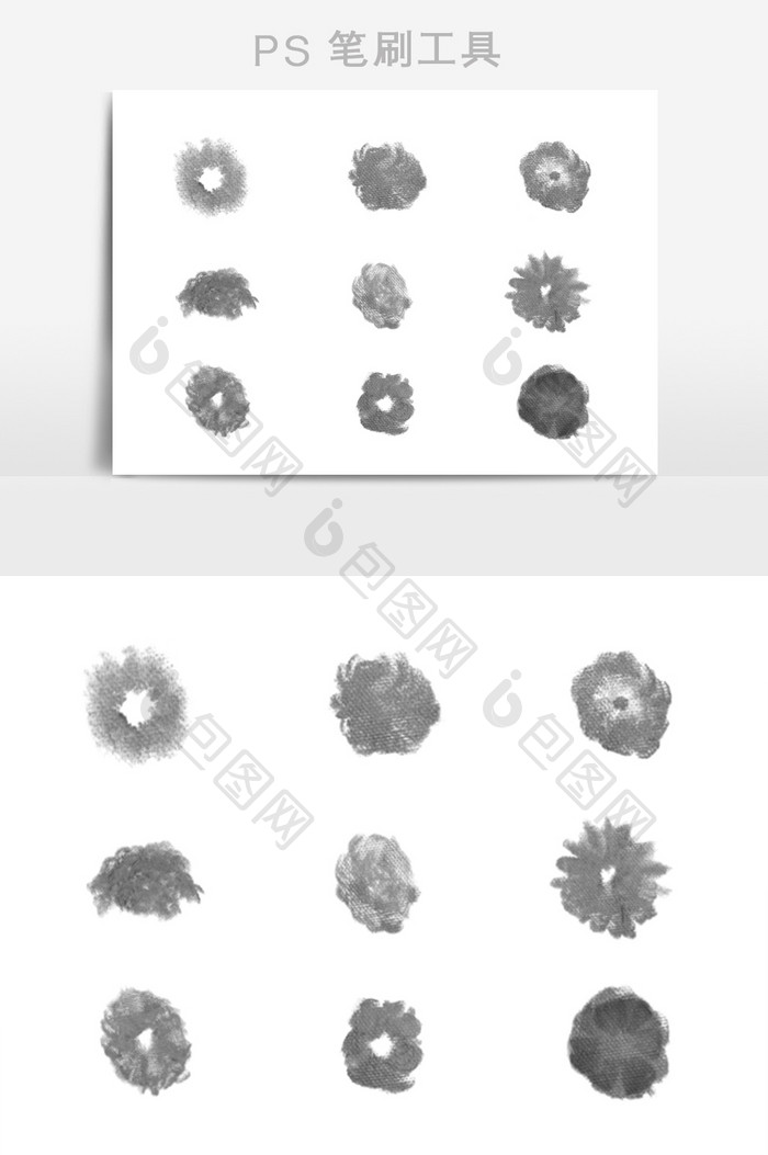 水粉颜料鲜花笔刷