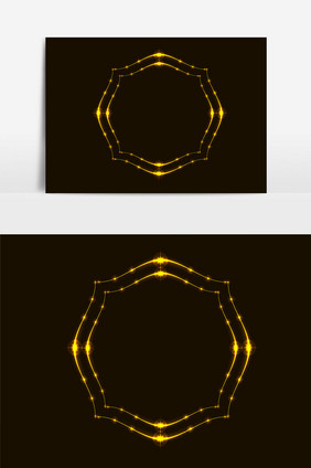 黄色霓虹灯边框矢量素材