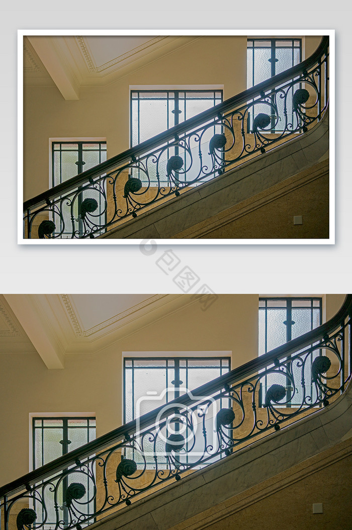 洋房楼梯窗户摄影图片