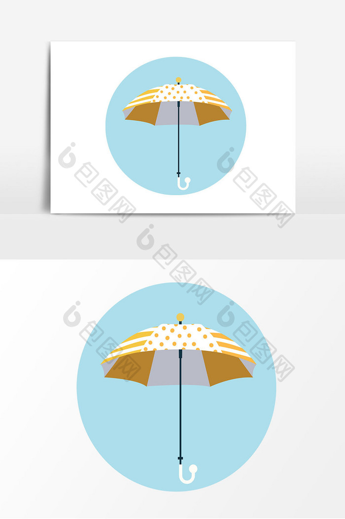卡通夏天遮阳伞元素