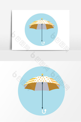 卡通夏天遮阳伞元素图片