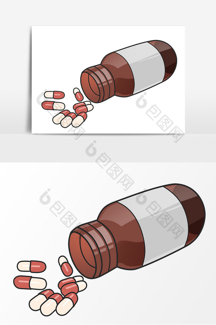 药罐毒品手绘卡通元素