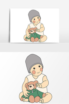 婴儿宝宝手绘卡通元素