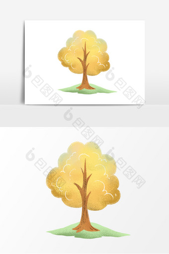 黄色的树木免抠图图片
