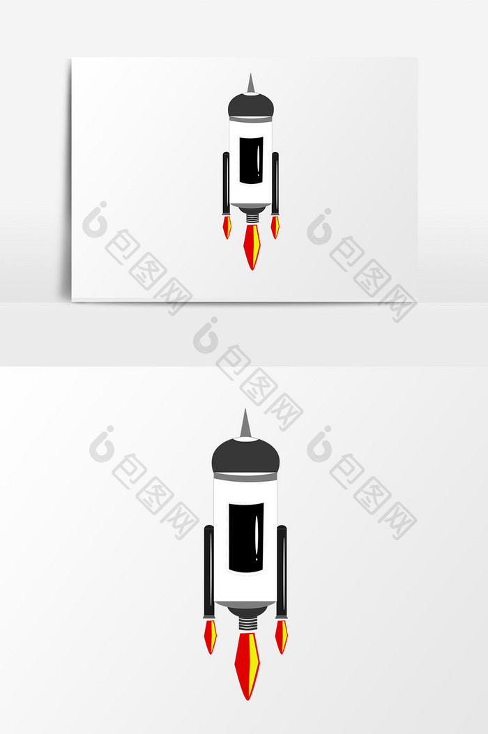 手绘卡通小清新宇宙飞船科技