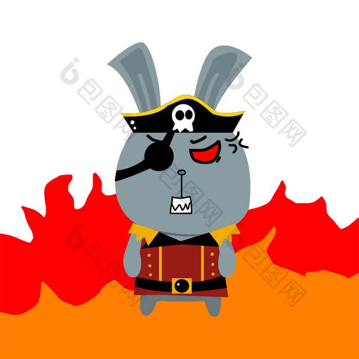 暴怒的海盗兔动态表情包