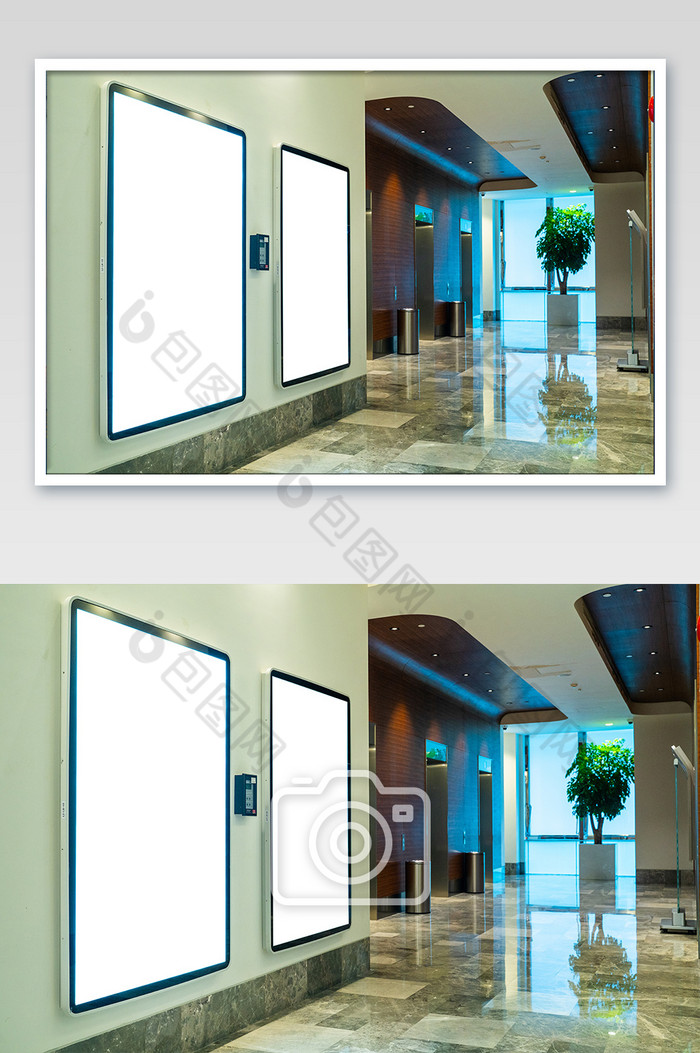 商场电梯厅LED空白广告摄影图图片图片