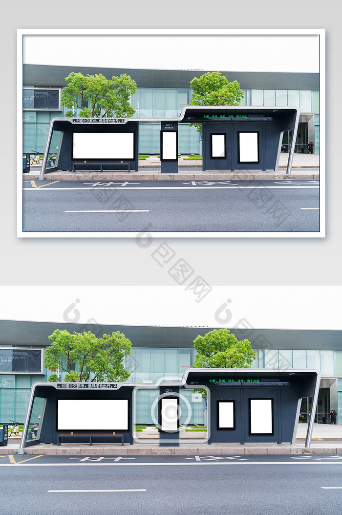 公交站户外空白广告牌组图图片图片