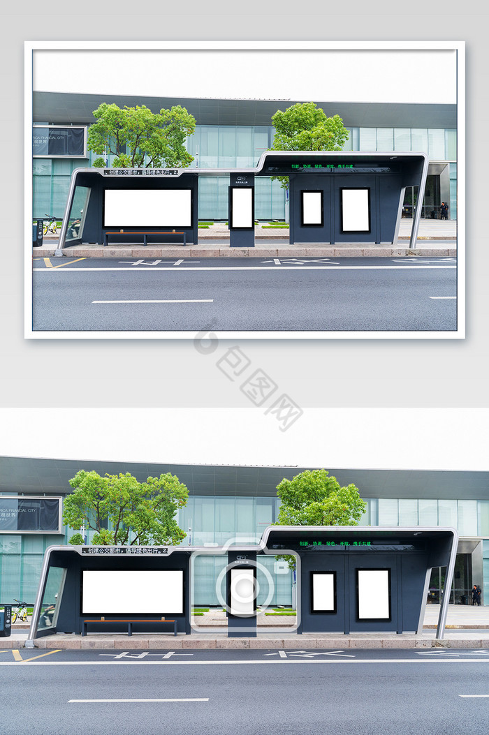 公交站户外空白广告牌组图图片