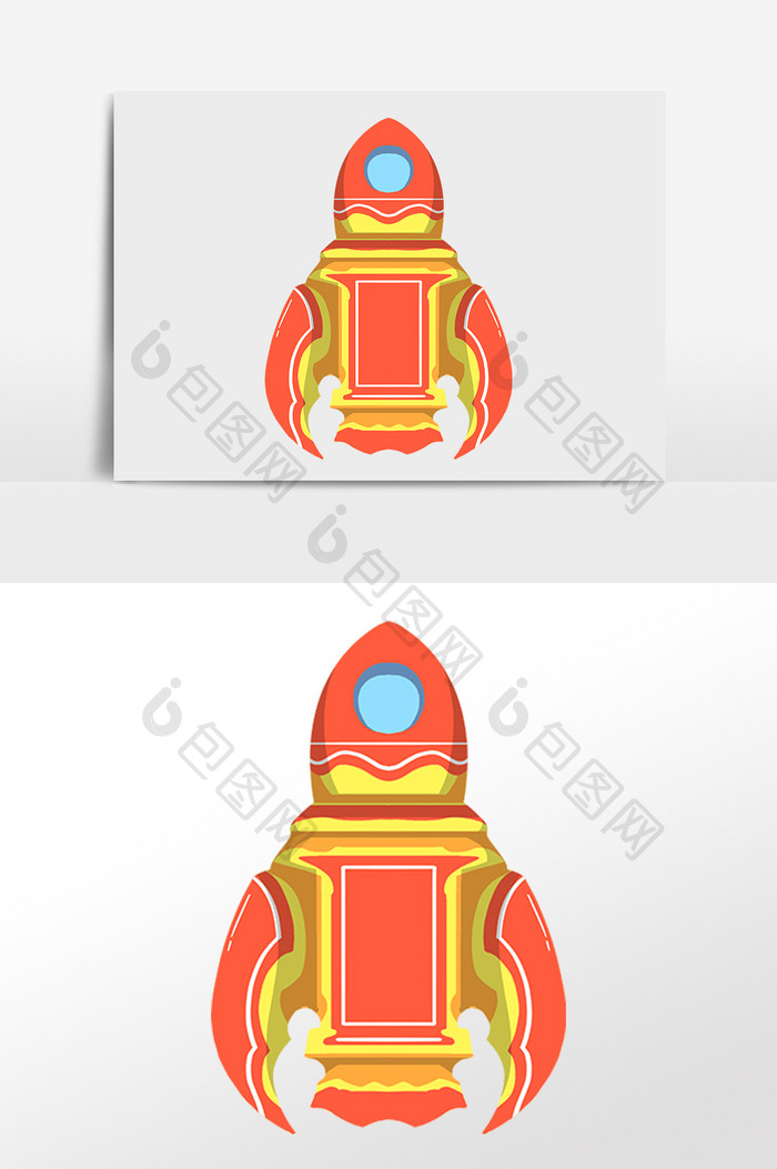 手绘航天科技宇宙太空火箭插画