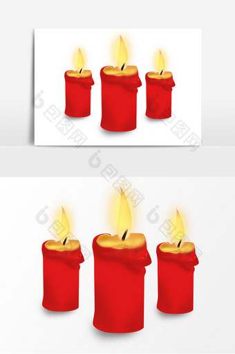 地震祈福红色蜡烛手绘元素图片