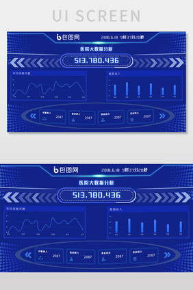 深蓝色科技感医疗数据统计