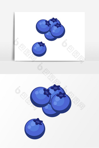 卡通蓝莓水果矢量元素图片
