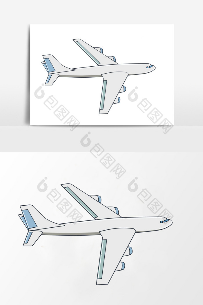 简洁扁平风格飞机元素