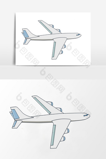 简洁扁平风格飞机元素图片