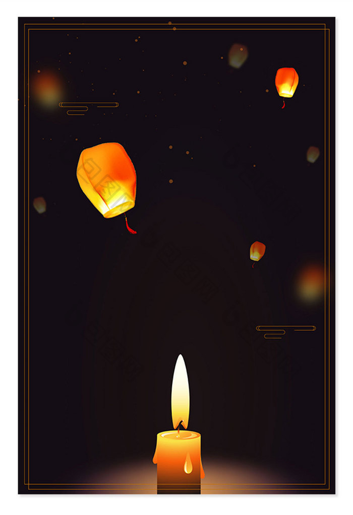 四川宜宾救灾祈福蜡烛孔明灯背景