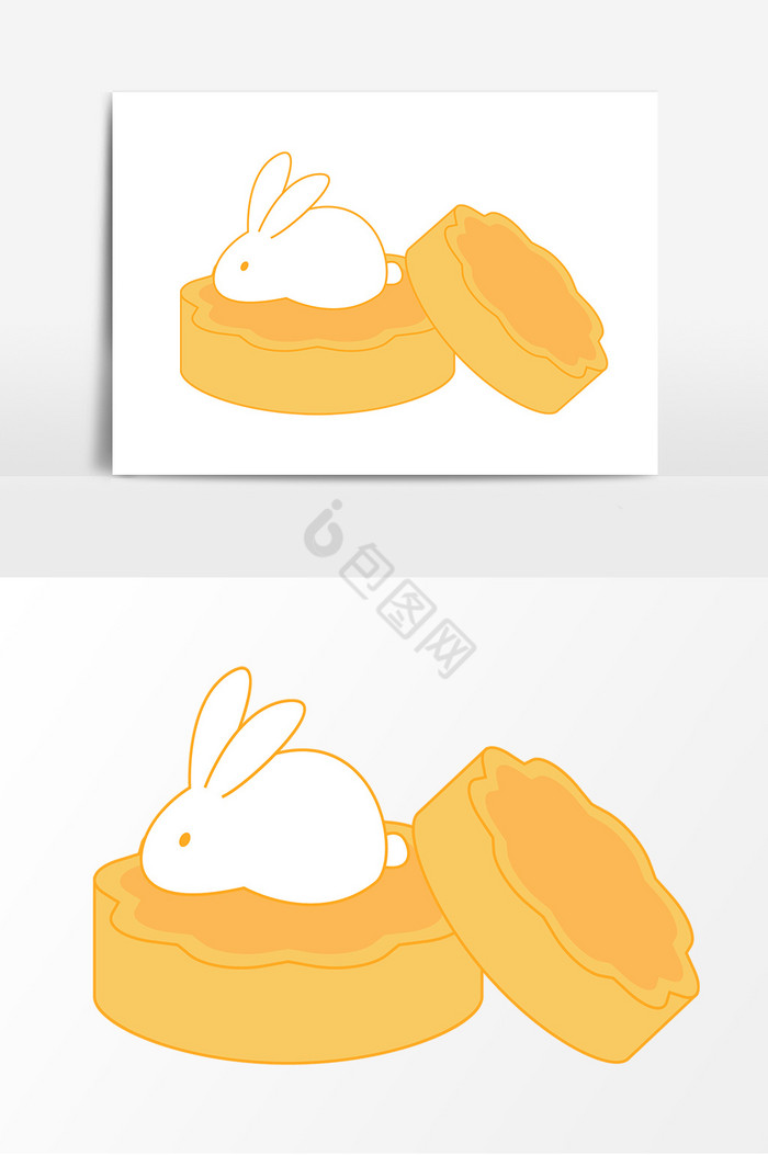 中秋月饼兔子图片