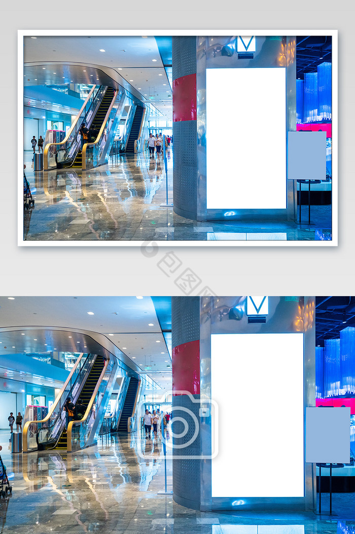 商场立柱LED空白屏幕广告牌摄影图图片