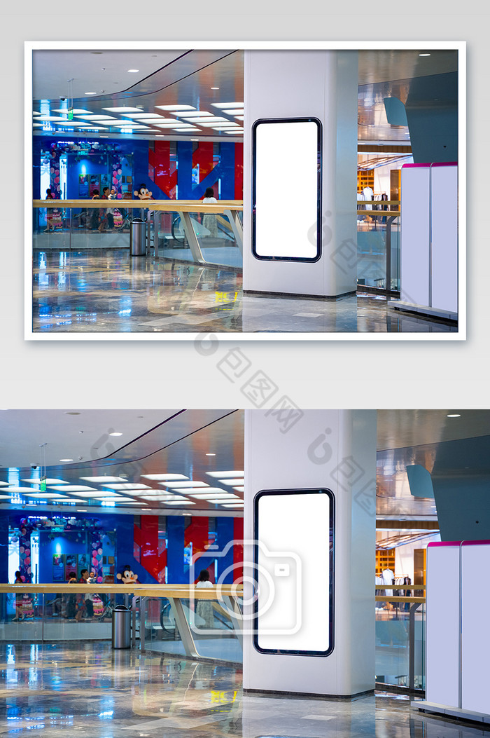 商场内部空间空白广告牌摄影图图片图片