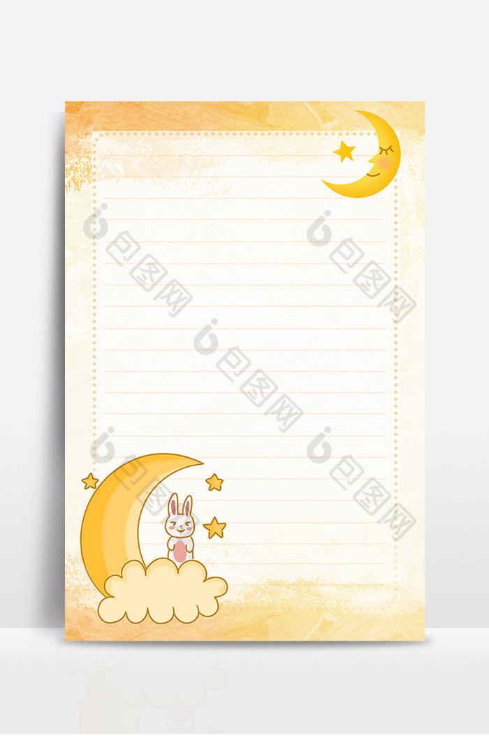 信纸兔子月亮图片图片