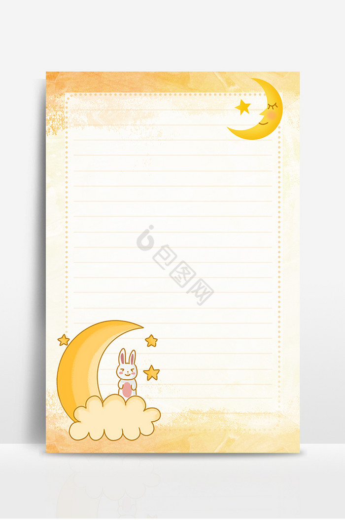 信纸兔子月亮图片
