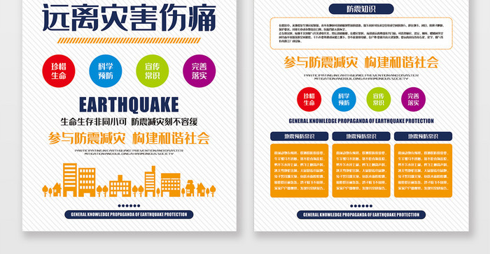 科学预防地震远离灾害伤痛宣传单