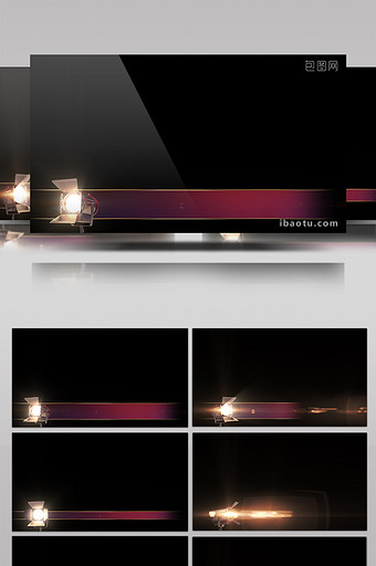 4款聚光灯字幕条动画带通道特效元素素材图片