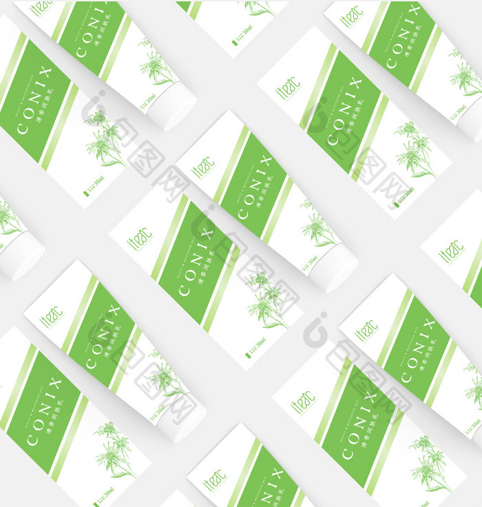 绿色清新清香型沐浴乳日用品包装