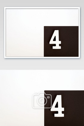 黑白极致数字四4摄影图片