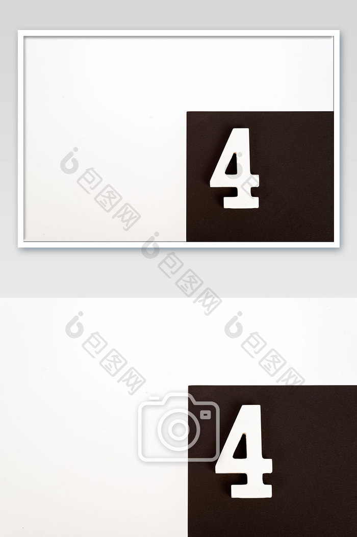 黑白极致数字四4摄影图片
