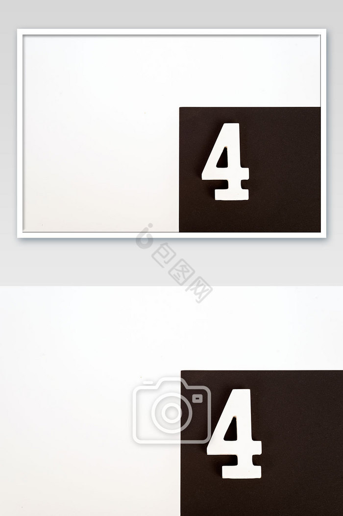 黑白极致数字四4摄影图片