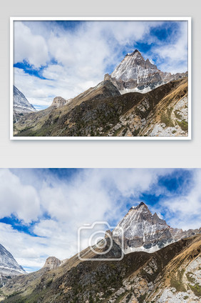 大气壮美雪山自然风景图