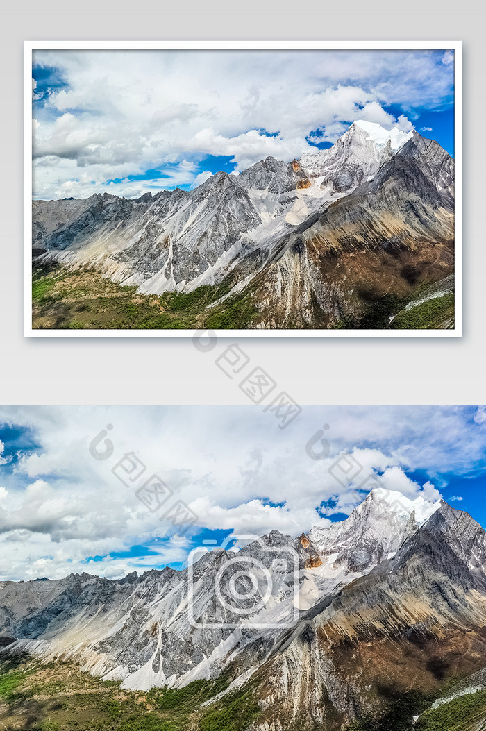 美丽壮阔雪山自然风景摄影图