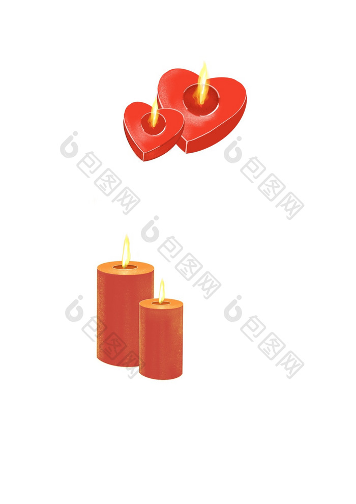 红色祈福蜡烛元素