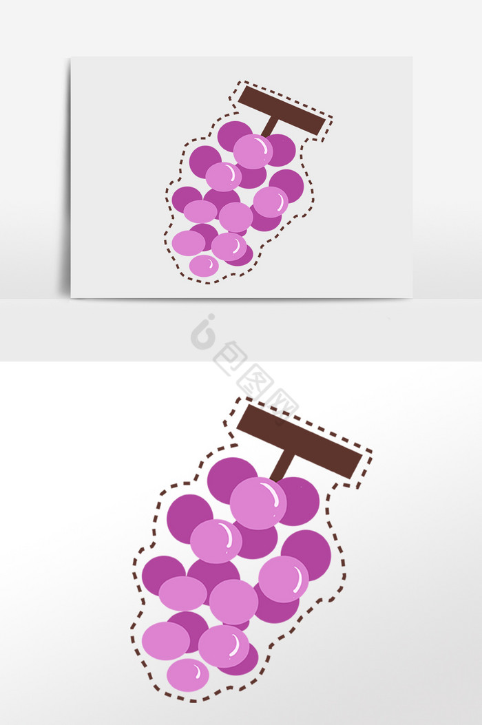 贴图水果葡萄插画