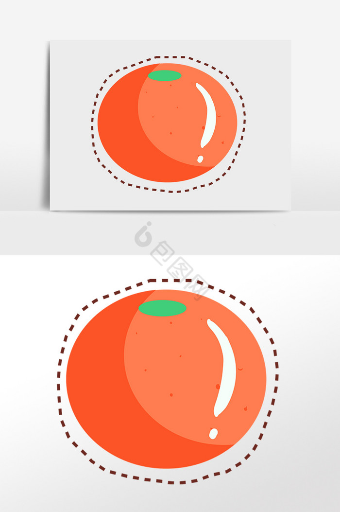 贴图橘子插画图片