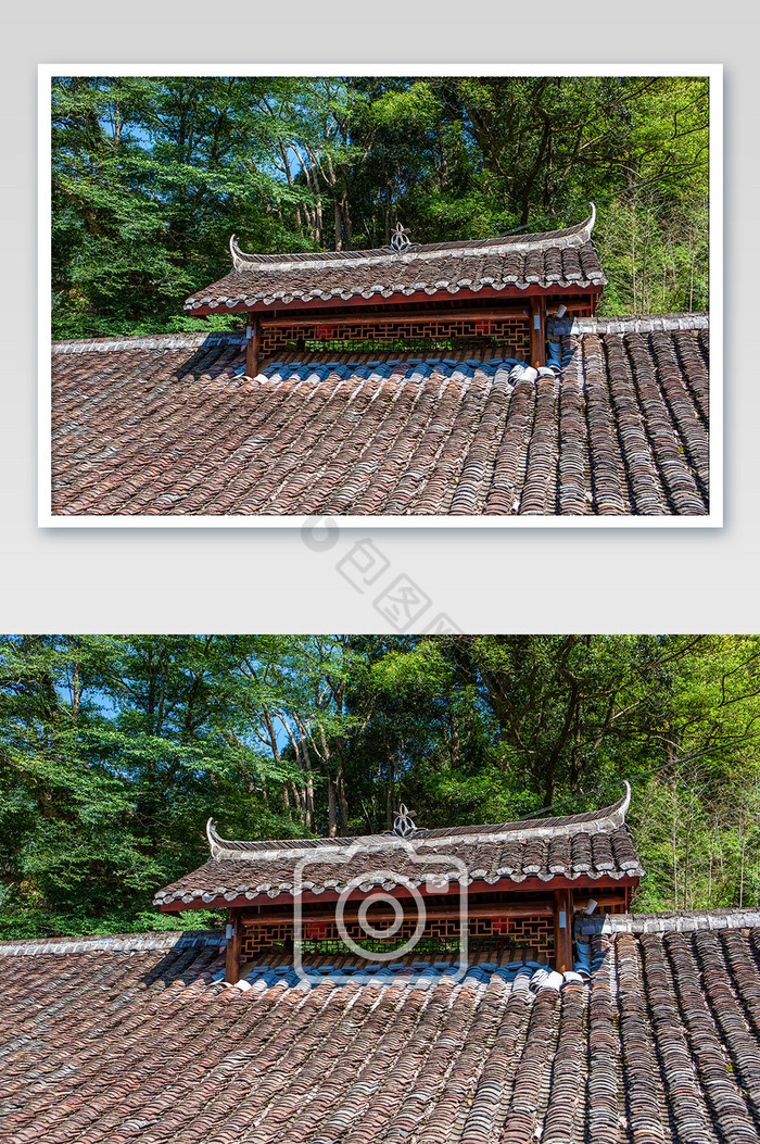 瓦片中式屋顶古村落村庄高清摄影图图片图片