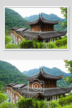 中式建筑复古村庄古村落