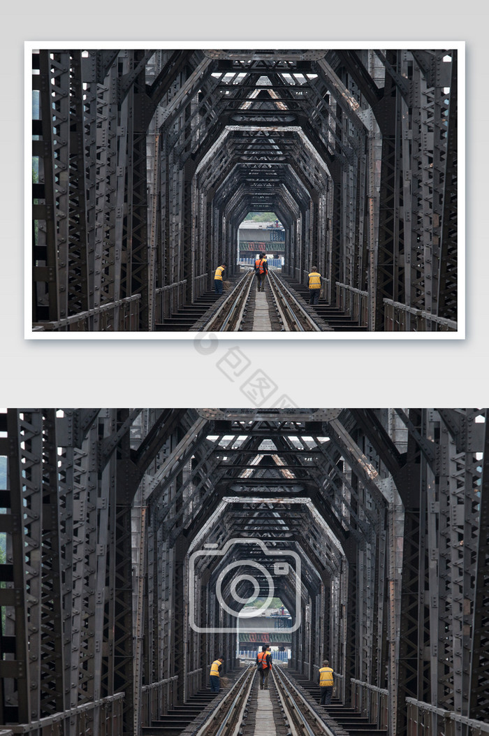 铁路桥梁保养摄影图片图片