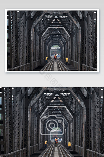 铁路桥梁保养摄影图片