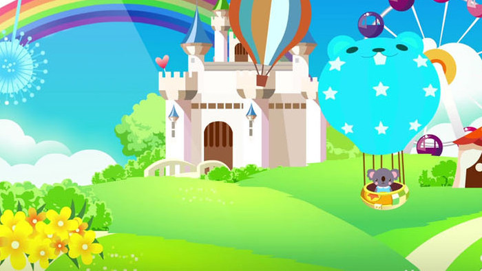 梦幻田园城堡卡通背景