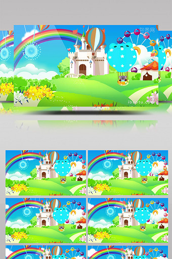 梦幻田园城堡卡通背景图片