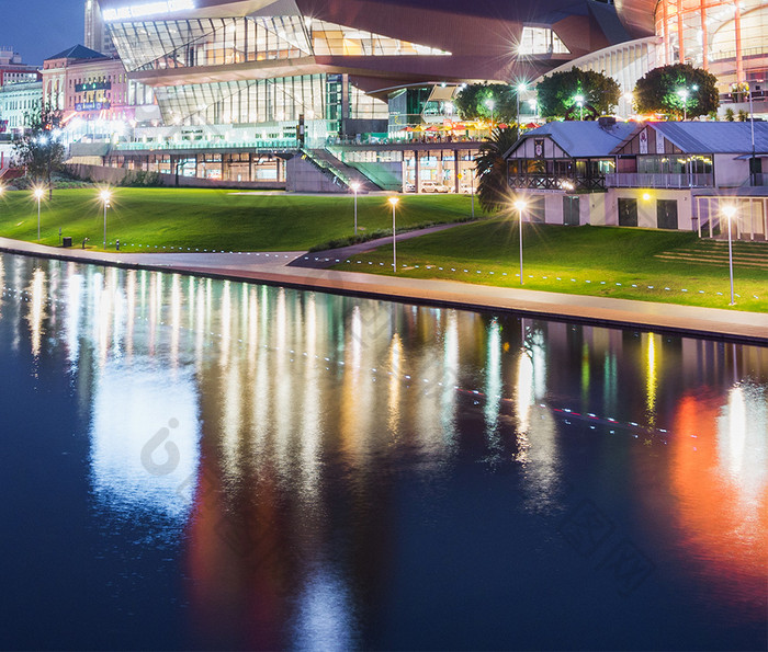 城市夜景海上生活城市建筑摄影背景手机壁纸